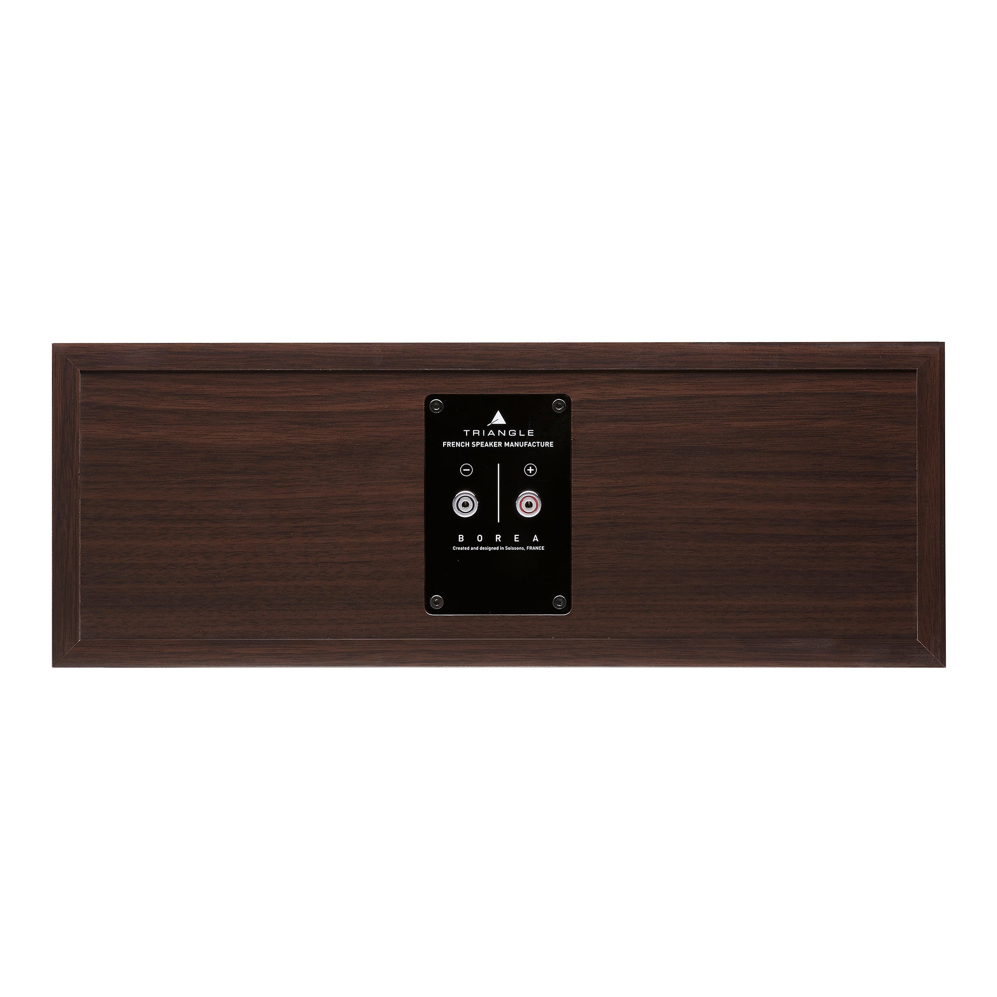 Triangle hifi enceinte centrale 16cm Borea BRC2 home cinema voie centrale 2 voies noyer dos packshot