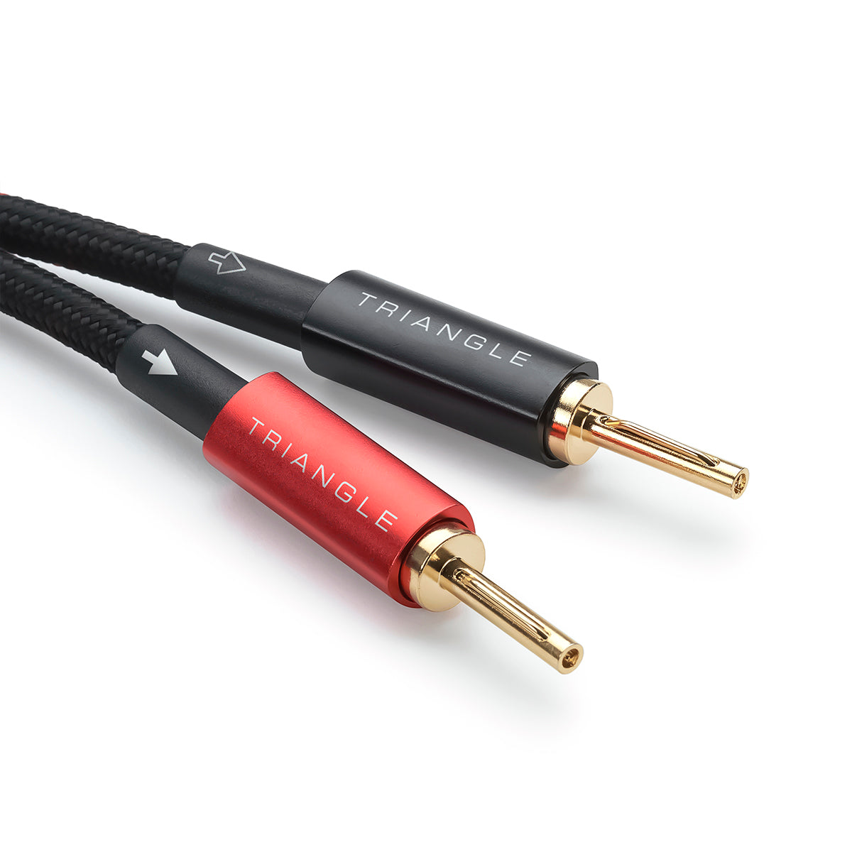 triangle cables d'enceintes montés câbles d'enceintes hifi BLACK serie pictures packshot details 2 fiches bananes 
